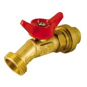 Robinet d'arrosage, laiton, 1/2" x 3/4", poussoir x MIP
