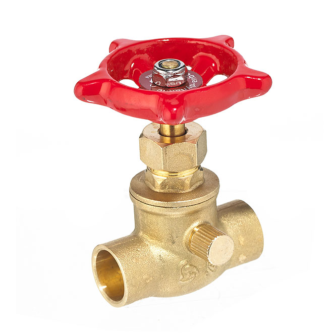 Straight Stop Valve - Solder - 1/2" - Brass