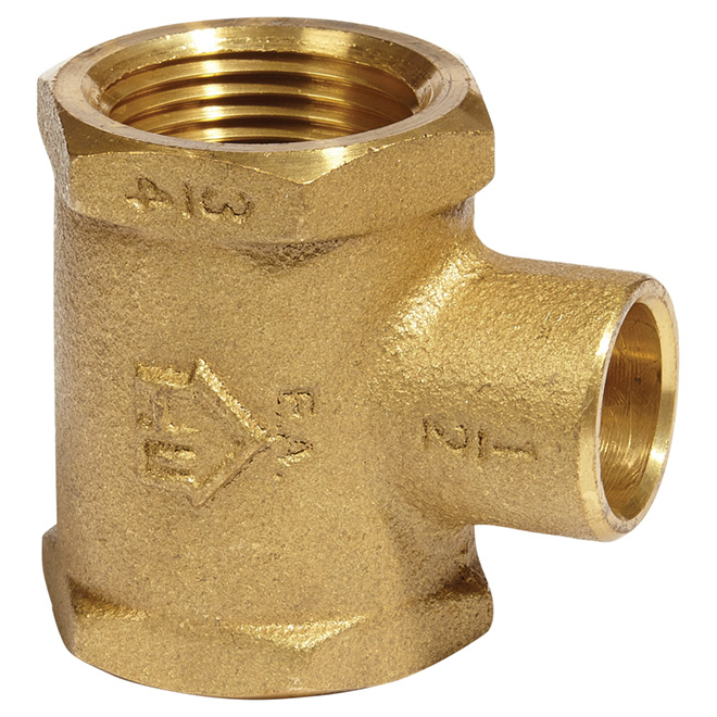 T-Fitting - Lead-Free Brass - 3/4"x3/4"x1/2" - FIP x FIP x C