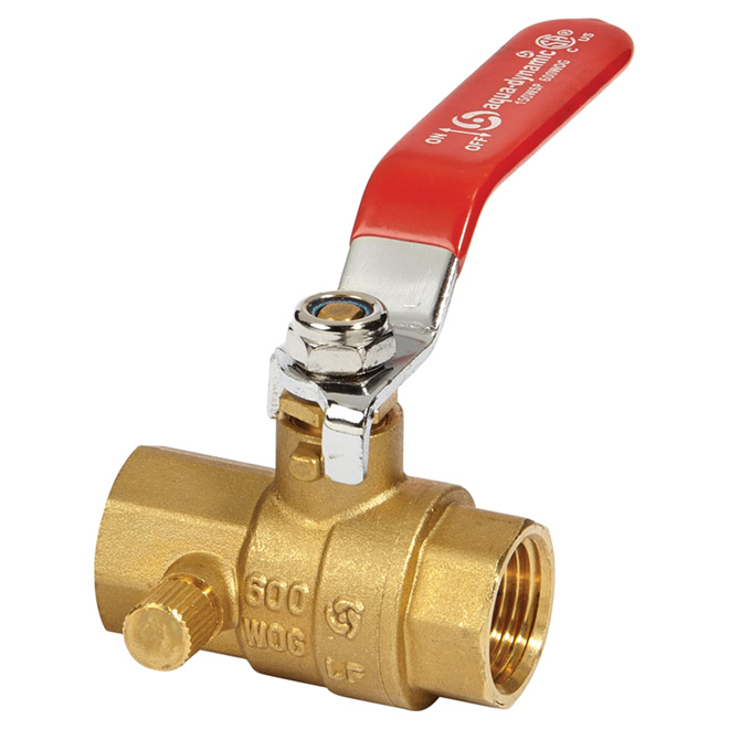 1/2" Threaded Straight Ball Valve with Waste Drain RONA