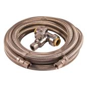 Aqua-Dynamic 15-ft Braided Stainless Steel Ice Maker Connector Kit - 2 Pieces