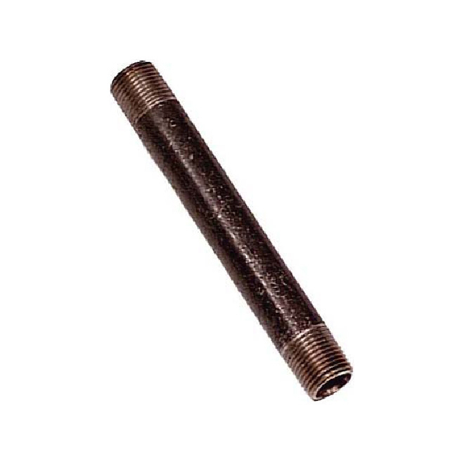 1/2" x 6" Male Threaded Black Steel Pipe Nipple