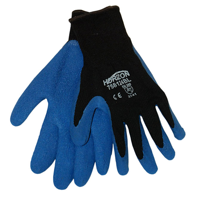 Horizon Work Gloves for Men - Medium - Latex Poly-Cotton