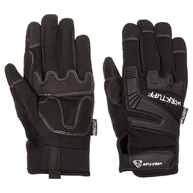 Men's Synthetic Leather Mechanic Gloves - Black - XL
