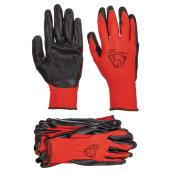 Polyester and Nitrile Gloves - Pack of 10 - Red