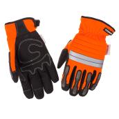 Gants de mécanicien haute visibilité isolés, orange/noir, M-G