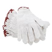 Men's Polyester/Cotton Work Gloves - White - L - 12 Pairs