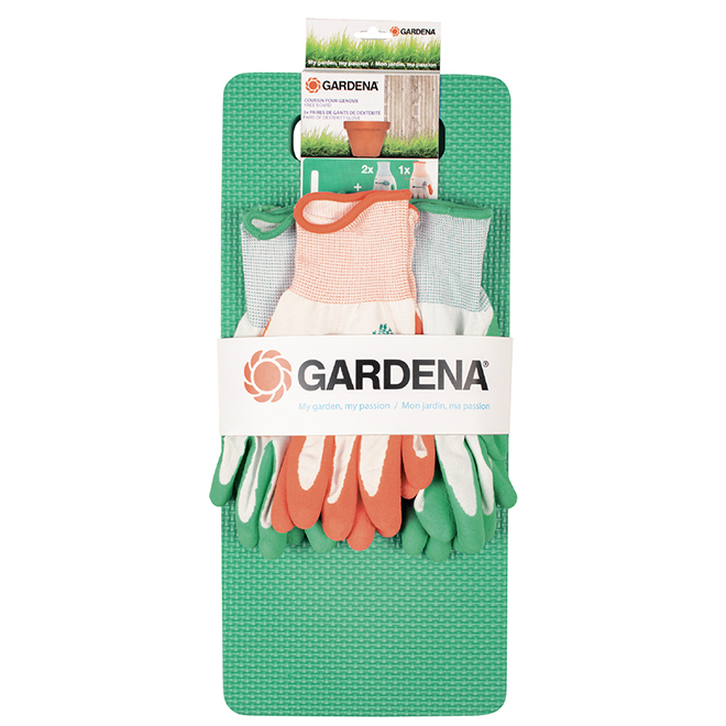Ensemble jardinage Gardena, gants et coussin, 4 morceaux