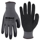 Kobalt Multipurpose Grey Polyester and Cotton Gloves Dipped Latex for Men, Large