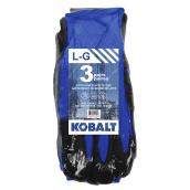Gants de travail pour homme Kobalt, latex, paquet de 3 paires, grand/très grand