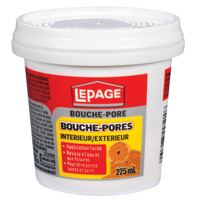 Bouche-pores pour le bois LePage intérieur/extérieur résistant à l'eau et aux fissures, 225 ml