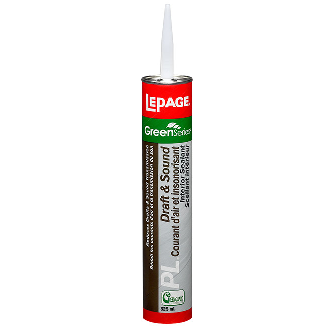 LePage Draft and Acoustic Sealant - Green Series - Interior Use - Adheres to Wood and Metal Studs