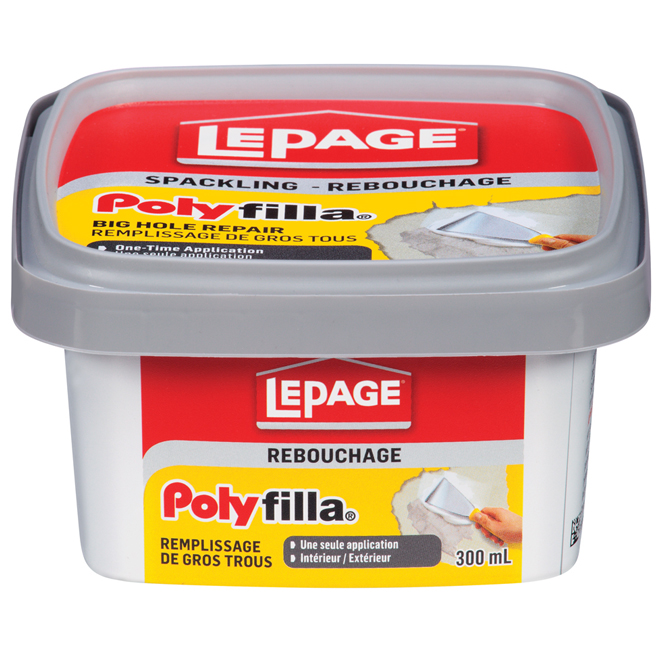 Composé de rebouchage à peinturer Polyfilla par LePage pour gros trous prêt à l'emploi, 300 ml
