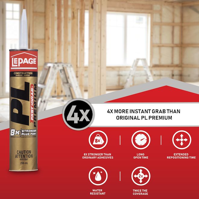 LePage PL Premium Fast Grab Polyurethane Construction Adhesive
