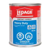 LePage Heavy-Duty Contact Cement - Yellow/Tan - Solvent-Based - Quick Drying - 500 mL