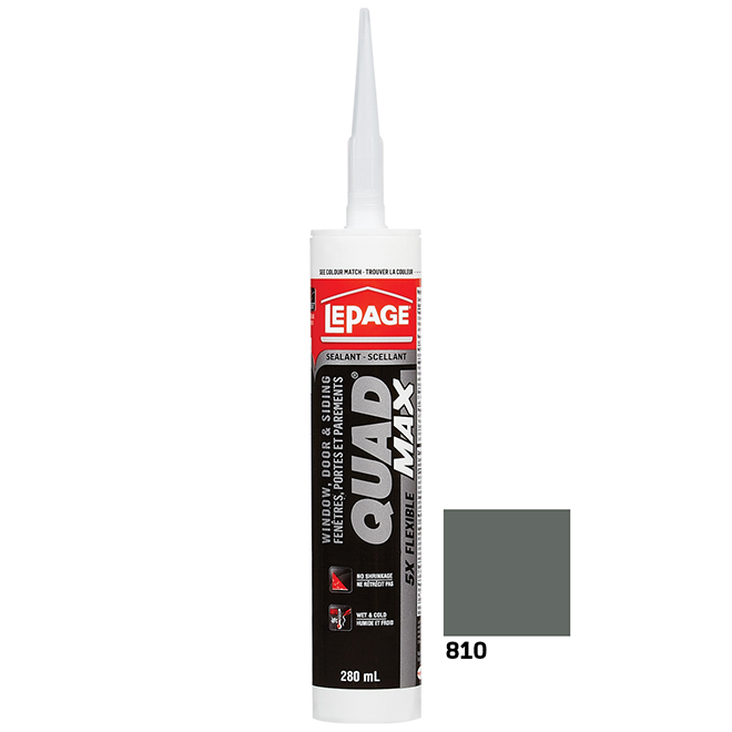 LePage Quad Max Doors and Windows Sealant Indoor and Outdoor Use Granite Grey - 280 ml