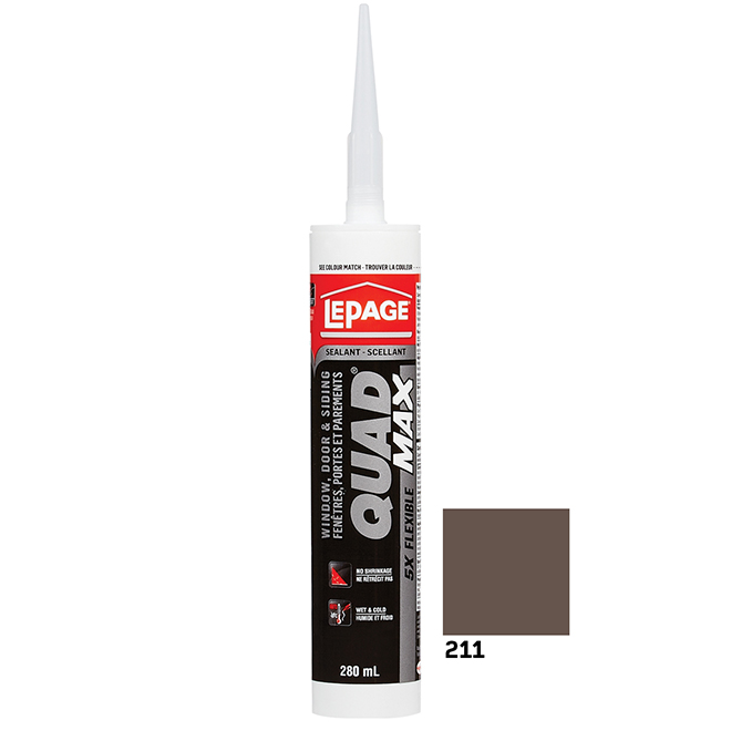 LePage Quad Max Doors and Windows Sealant - UV Resistant - Barista - 280 mL