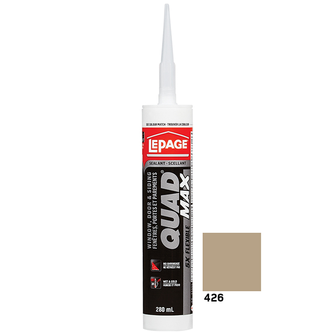 Lepage Quad Max Window and Door Sealant - UV Resistant - Sand - 280 mL