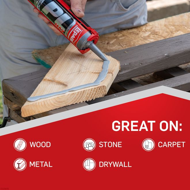 LePage PL Premium Max Polymer-Based Construction Adhesive Grey 266-ml