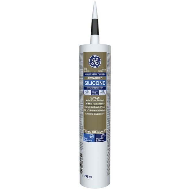 GE 298-ml Black Silicone Sealant for Doors and Windows