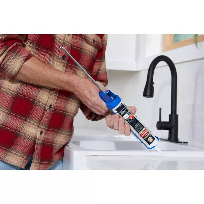 GE Supreme 298-ml White Silicone Sealant for Kitchen and Bathroom