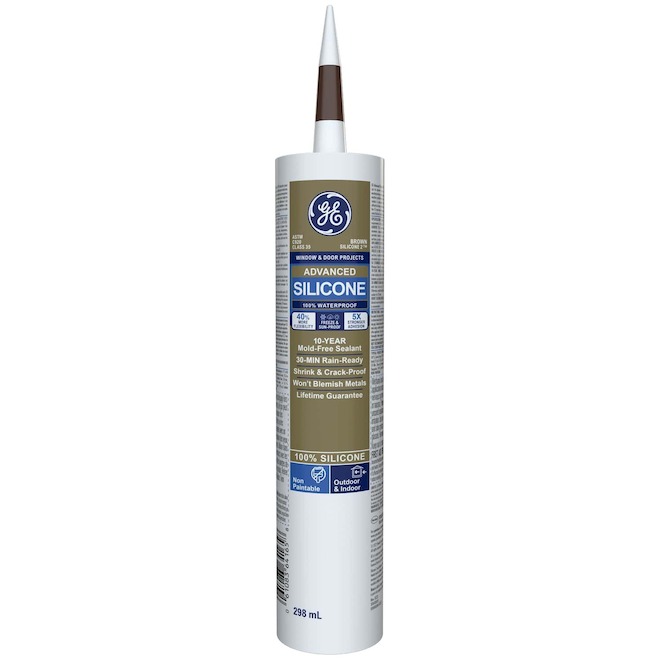 GE Advanced 298-ml Brown Silicone for Sealant Doors and Windows