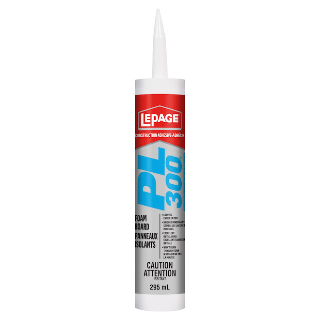 LePage Construction Adhesive PL 300 for Foam Boards - 296-ml