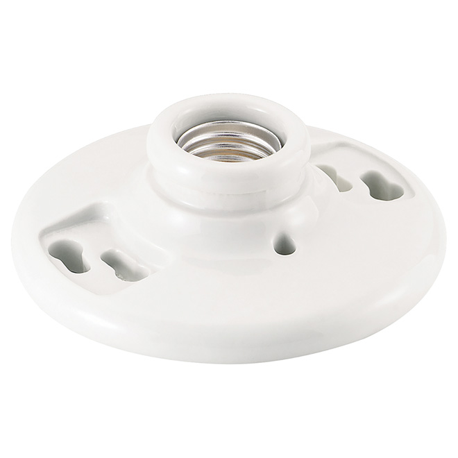 Eaton White Keyless Ceiling Socket - Medium Base - 660-watt - 250-volt