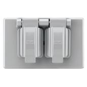 Eaton Duplex Receptacle Cover - Grey Thermoplastic - Self-Closing - 12 5/31-in W x 7 13/32-in L
