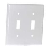 Plaque murale Eaton pour interrupteurs à bascule, double, plastique blanc, 4 1/2 po l. x 4 1/2 po H.