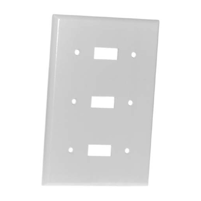 Plaque murale Eaton pour interrupteurs à bascule, triple, plastique blanc, 6 3/8 po l. x 4 1/2 po H.