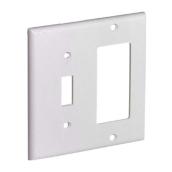 Eaton Combined 2-Gang Wall Plate - Thermoset - Polymer - White - 4 1/2-in W x 4 1/2-in H