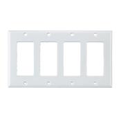 Eaton Standard 4-Gang Wall Plate - Thermoset - Polymer - White - 8 3/16-in W x 4 1/2-in H