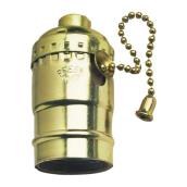 Eaton Pull Chain Lamp Holder - Aluminum Brass Plate - 660-Watt - 250-Volt