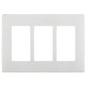 Leviton Renu Snap-On 3-Gang Wall Plate - Polymer - White Finish - Screwless - 4 11/16-in W x 6 1/2-in L