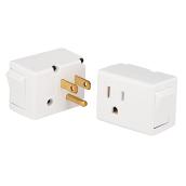 Leviton Grounded Plug-In Switch - White Plastic - 125-Volt - 15-Amp