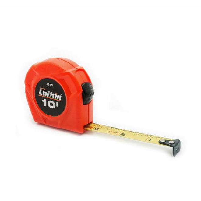 Lufkin Tape Measure, 1/2 In. x 10 Ft. Hi-Viz Orange Power Return