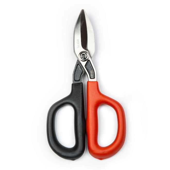 Wiss 7-in Steel Strait-Cut Tinner Snip - Red/Black