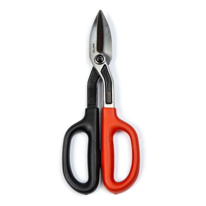 Wiss 10-in Steel Strait-Cut Tinner Snip - Red/Black