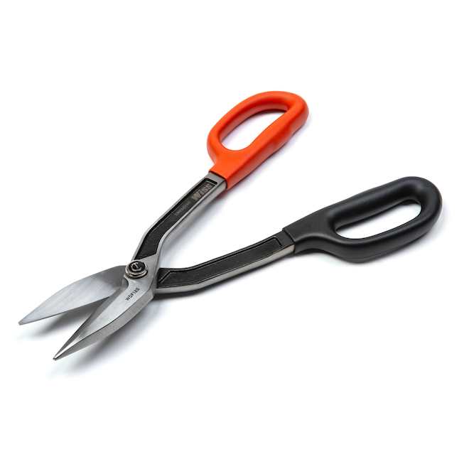 Wiss 12-in Steel Strait-Cut Tinner Snip - Red/Black