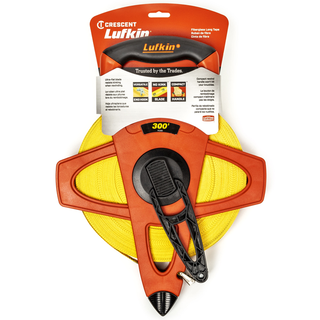 Crescent 300-ft Orange Fiberglass Open Reel Measuring Tape