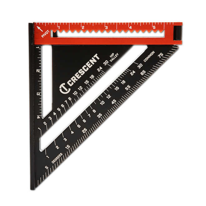 Crescent 2-in-1 6-in/12-in Black Aluminum Square