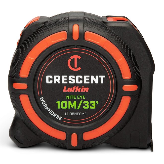 Crescent WORKHORSE Tape Measure with NITE EYE Blade - 33-ft