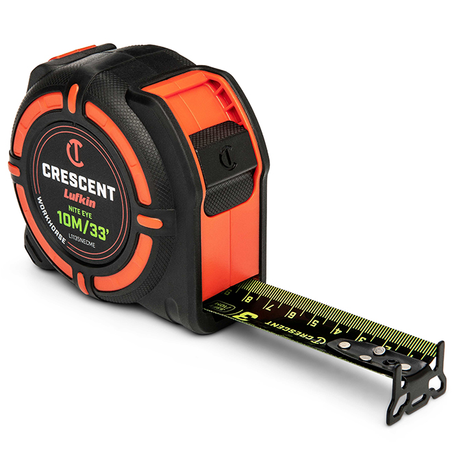 Crescent WORKHORSE Tape Measure with NITE EYE Blade - 33-ft