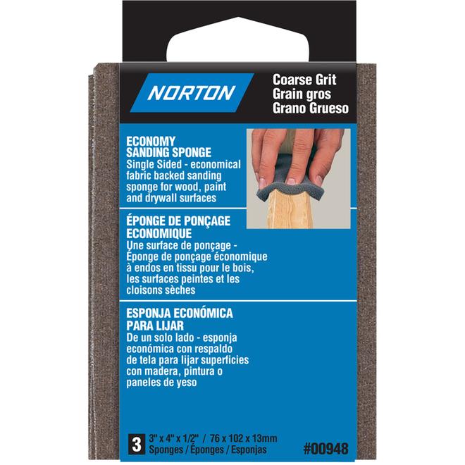 Rectangular Sanding Sponge, 8-7/8 x 4 x 3/4, 4 Sided 220 Fine Grit