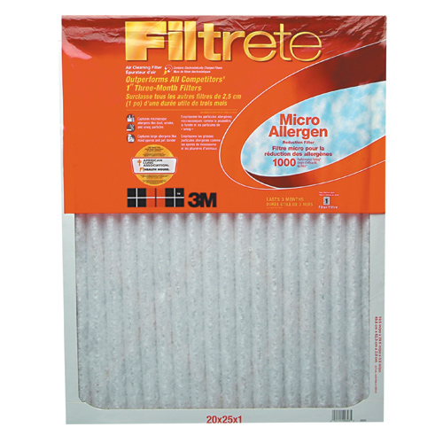 3M Filtrete Micro-Allergen Reduction Furnace Filter - 20 x 25 x 1-in - 1000 MPR