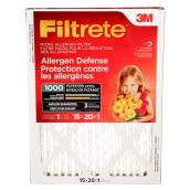 Filtrete Allergen Defense Electrostatic Air Filter - Micro Allergen - 15 x 20 x 1-in 1000 MPR