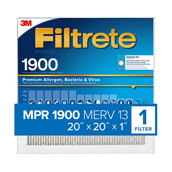 Filtrete Maximum Allergen Reduction Electrostatic Pleated Air Filter - 1900 MPR - 20-in x 20-in x 1-in