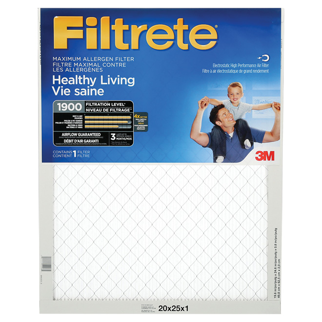 Filtrete Maximum Allergen Reduction Electrostatic Pleated Air Filter - 1900 MPR - 20-in x 25-in x 1-in