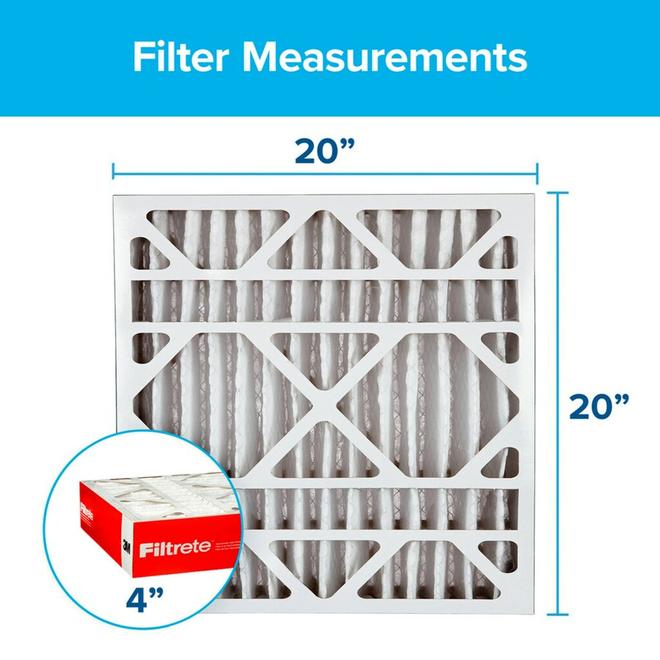 3M Filtrete 20 x 20 x 4-In 1000 MPR Furnace Fibreglass Allergen Reduction Air Filter